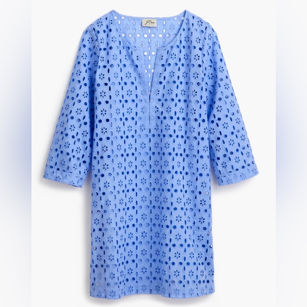 J.Crew Laser-cut Eyelet Tunic in periwinkle size M